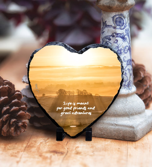 Adventures Photo Slate Heart